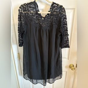 Black dress with lace sleeves